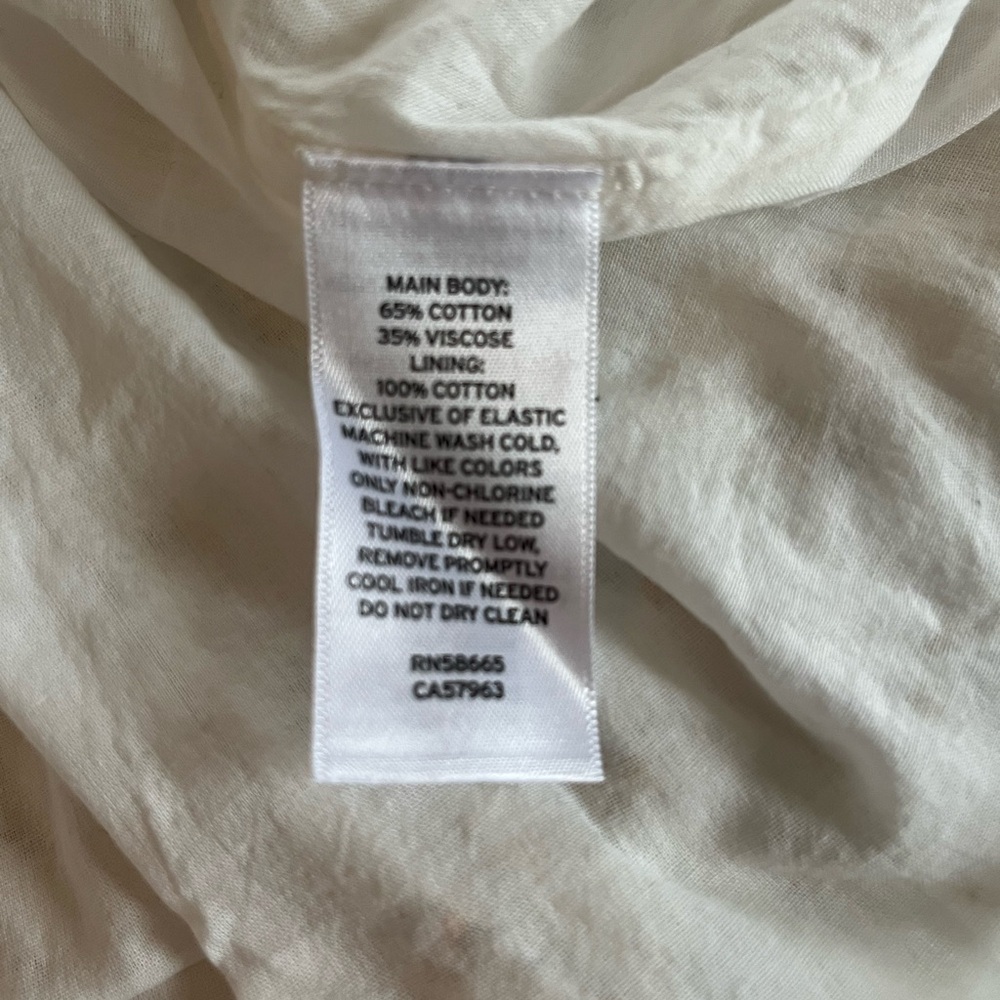 Nordstrom BP Ivory Dress with Puff Sleeves and Detailed Floral Bursts Juniors L - Picture 2 of 16